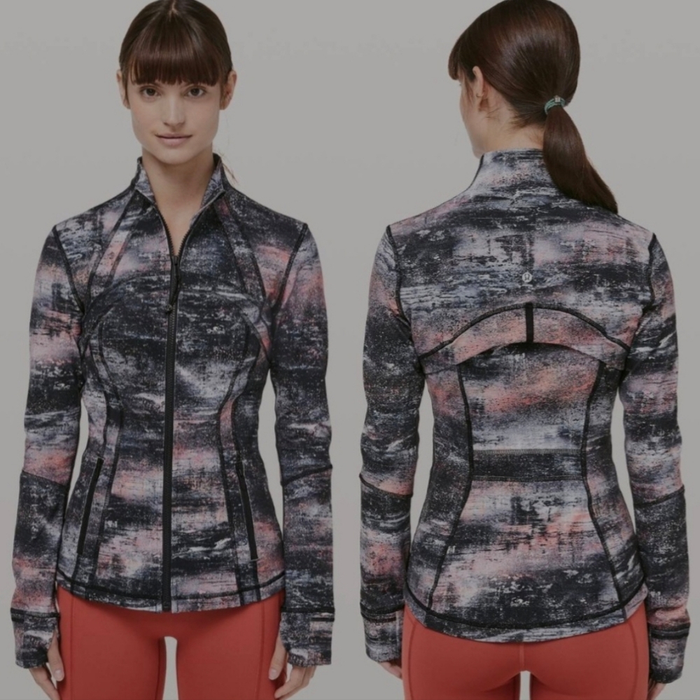Lululemon Define Jacket Azurite Poppy Coral Multi Luon W4BAGS Womens Size 6
